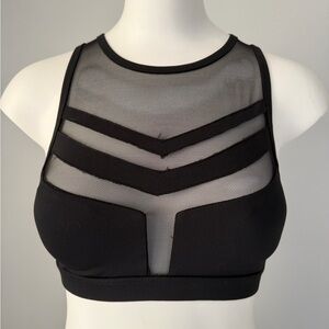 Forever 21 Black Mesh Sports Bra